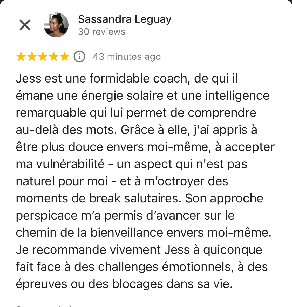 Avis recommandation de Jess Coper pour le développement personnel